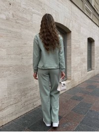 Базовий жiночий костюм з ангори м'ятного кольору 35317