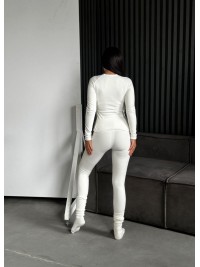 Жіночий термо-костюм молочного кольору 35337