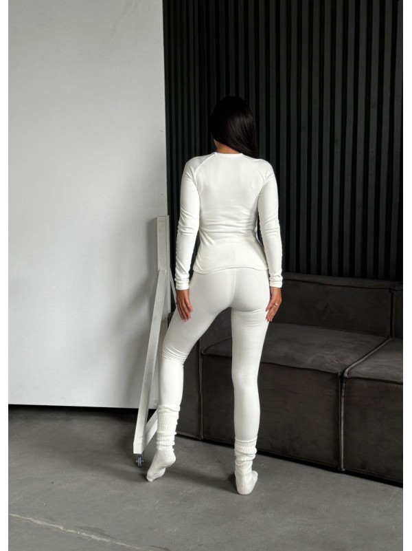 Жіночий термо-костюм молочного кольору 35337