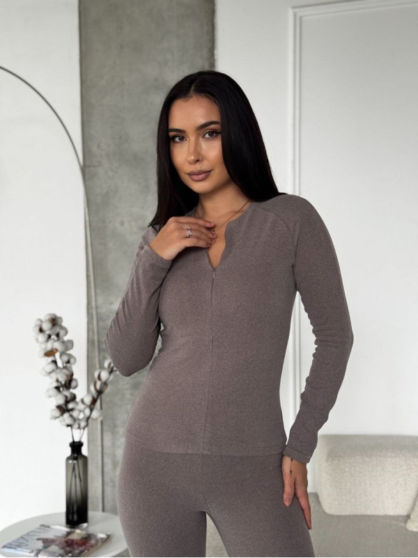 Жіночий термо-костюм кавового кольору 35338