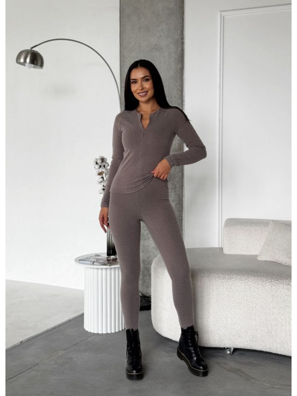 Жіночий термо-костюм кавового кольору 35338