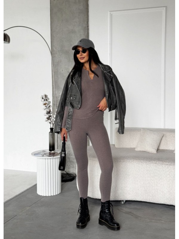 Жіночий термо-костюм кавового кольору 35338