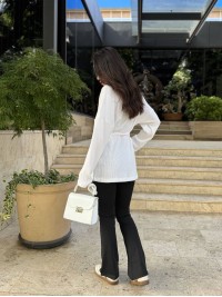 Жіночий в'язаний кардиган молочного кольору 35347