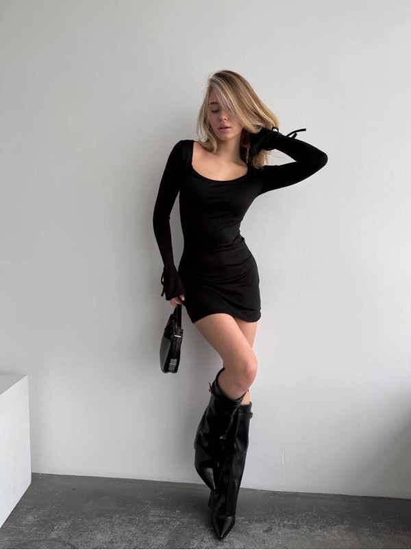 Базова сукня міні чорного кольору 35354