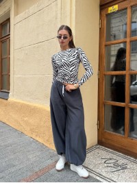 Жiночi теплi штани з лампасами графiтового кольору 35360