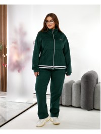 Жiночий прогулянковий костюм iз замшу смарагдового кольору 35381