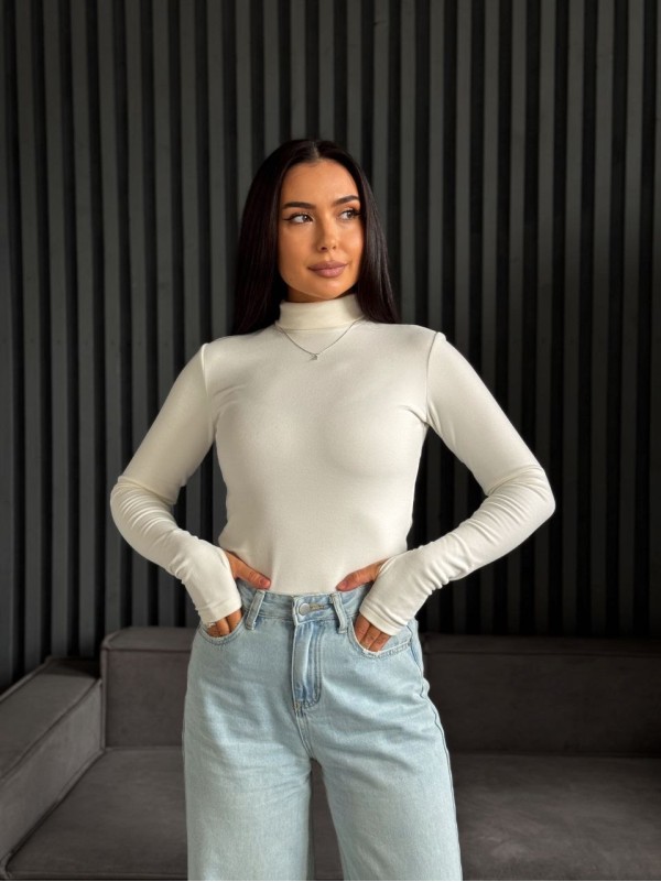 Жіночий термогольф молочного кольору 35385