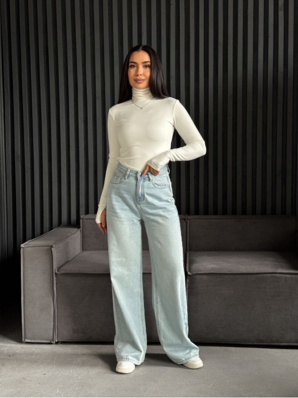 Жіночий термогольф молочного кольору 35385