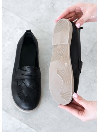 Жіночі шкіряні туфлі чорного кольору 35388