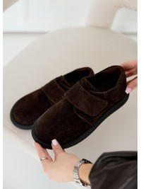 Жіночі туфлі з натуральної замші (шкіра) коричневого кольору 35391