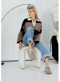 Жіночі туфлі з натуральної замші (байка) бежевого кольору 35393