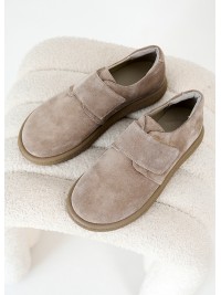 Жіночі туфлі з натуральної замші (шкіра) бежевого кольору 35394