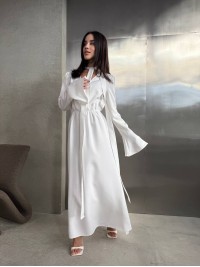 Вечiрня сукня максі молочного кольору 35409