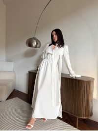 Вечiрня сукня максі молочного кольору 35409