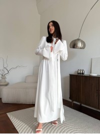 Вечiрня сукня максі молочного кольору 35409