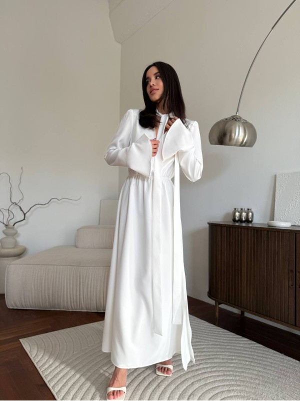 Вечiрня сукня максі молочного кольору 35409