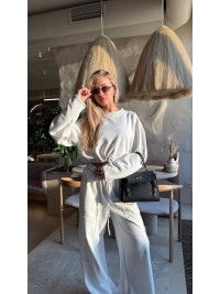 Жіночий костюм джогери+худi бiлого кольору 35415