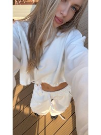 Жіночий костюм джогери+худi бiлого кольору 35415