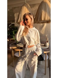 Жіночий костюм джогери+худi бiлого кольору 35415