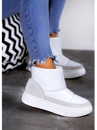 Жіночі уггі з натуральної шкіри (байка) білого кольору 35418