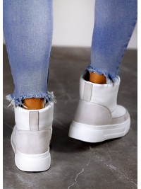 Жіночі уггі з натуральної шкіри (хутро) білого кольору 35419