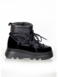 Жіночі уггі натуральна шкіра+замша (байка) чорного кольору 35421