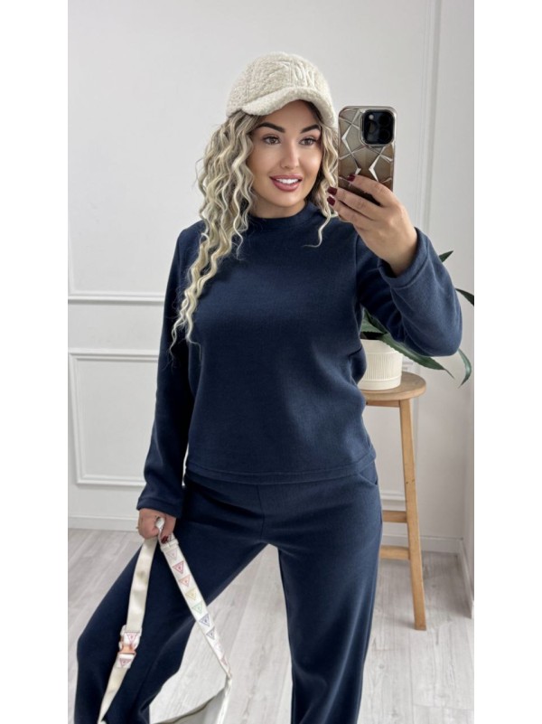 Теплий жiночий костюм синього кольору 35460