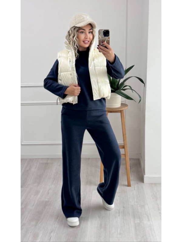 Теплий жiночий костюм синього кольору 35460