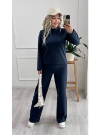 Теплий жiночий костюм синього кольору 35460