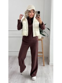 Теплий жiночий костюм кавового кольору 35462