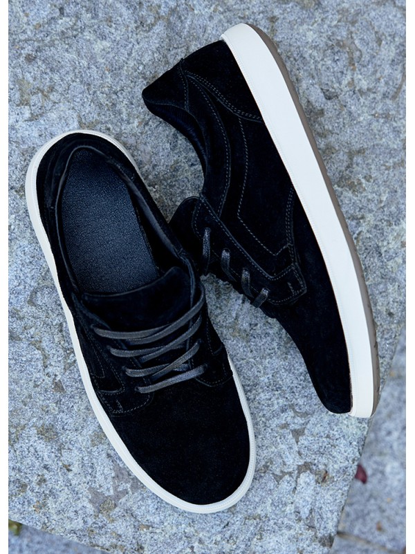 Чоловічі туфлі з натуральної замші на шнурівці чорного кольору 35472