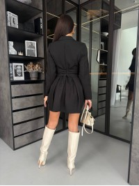 Класична сукня мiнi з корсетом чорного кольору 35479