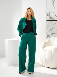 Жiночий теплий костюм на змiйцi смарагдового кольору 35486