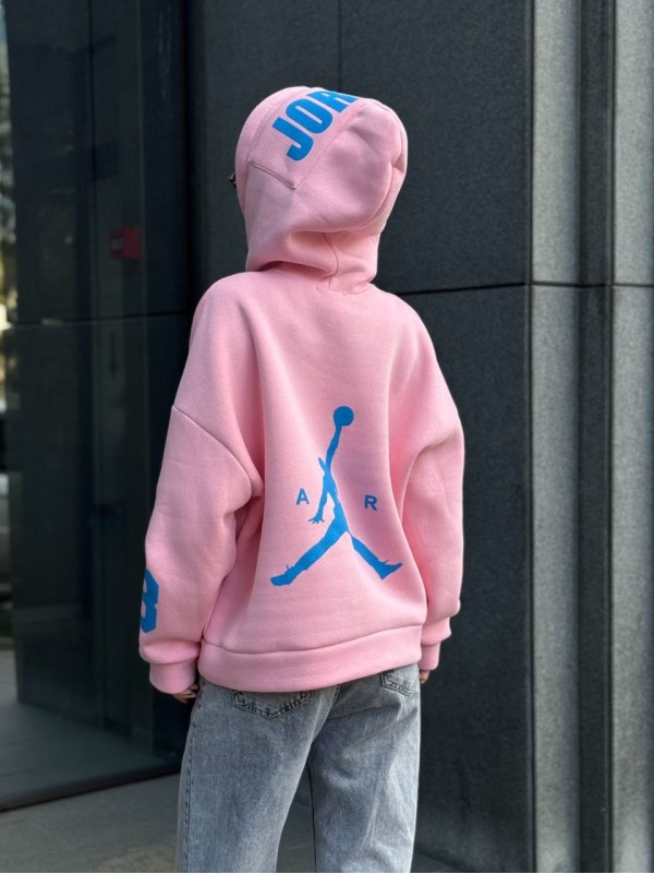 Жіноче спортивне худі на флiсi рожевого кольору 35501