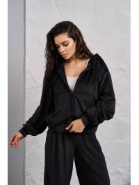 Жіночий велюровий костюм на змiйцi чорного кольору 35512