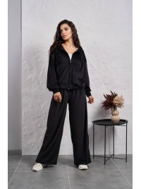 Жіночий велюровий костюм на змiйцi чорного кольору 35512