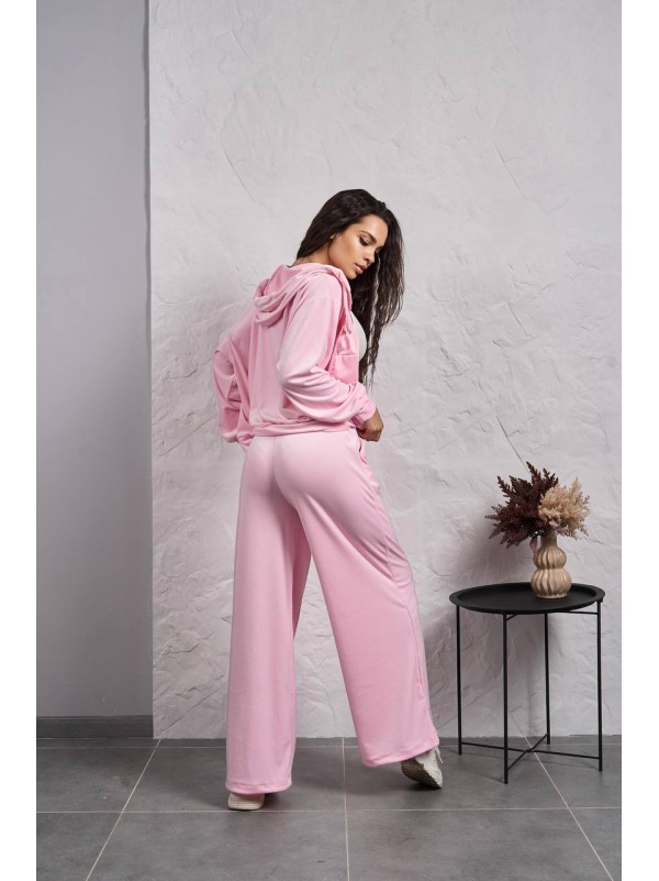 Жіночий велюровий костюм на змiйцi рожевого кольору 35514