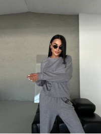 Повсякденний жiночий костюм 2-ка графiтового кольору 35527