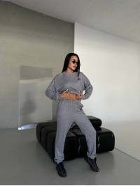 Повсякденний жiночий костюм 2-ка графiтового кольору 35527