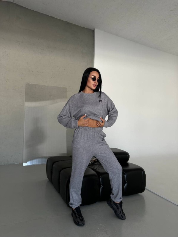 Повсякденний жiночий костюм 2-ка графiтового кольору 35527