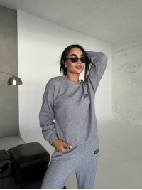 Повсякденний жiночий костюм 2-ка сiрого кольору 35528