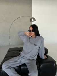 Повсякденний жiночий костюм 2-ка сiрого кольору 35528