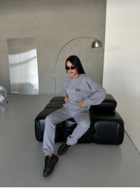 Повсякденний жiночий костюм 2-ка сiрого кольору 35528