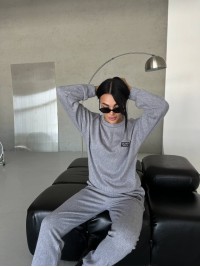 Повсякденний жiночий костюм 2-ка сiрого кольору 35528