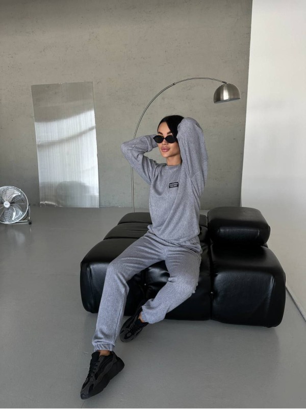 Повсякденний жiночий костюм 2-ка сiрого кольору 35528