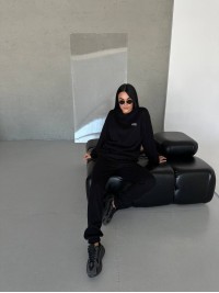 Повсякденний жiночий костюм 2-ка чорного кольору 35529