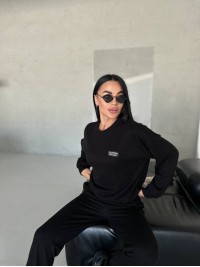 Повсякденний жiночий костюм 2-ка чорного кольору 35529