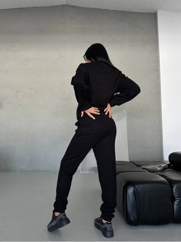 Повсякденний жiночий костюм 2-ка чорного кольору 35529