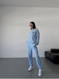 Повсякденний жiночий костюм 2-ка блакитного кольору 35530