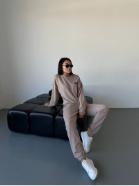 Повсякденний жiночий костюм 2-ка бежевого кольору 35531